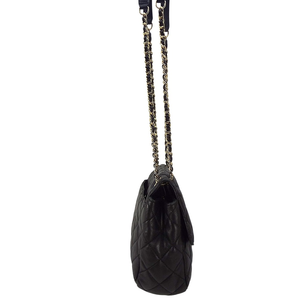 Michael‎ Kors Sloan Black Quilted Lamb Leather Shoulder Bag Crossbody Gold Chain - Picture 8 of 12